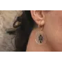 Pendientes aro dorado brillo con disco metacrilato