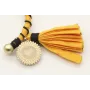Pulsera rigida forrada con seda natural amarilla c