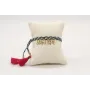 Pulsera trenza macrame azules con rombos en oro y 