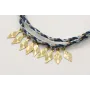 Pulsera trenza macrame azules con rombos en oro y 