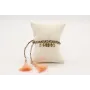 Pulsera trenza macrame en marrones con disco peque