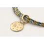 Pulsera trenza macrame verde oliva, marron, azul y