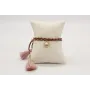 Pulsera trenza macrame en granate, marrón tostado,