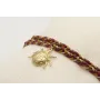 Pulsera trenza macrame en granate, marrón tostado,