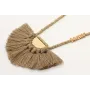 Collar macrame teja con semidisco de pompones marr