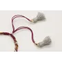 Pulsera rigida forrada con liberty mostaza e hilo 