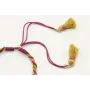 Pulsera rigida forrada con liberty mostaza e hilo 