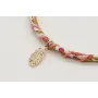 Pulsera rigida forrada con liberty hojas verdes y 