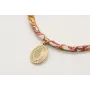 Pulsera rigida forrada con liberty hojas verdes y 