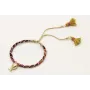 Pulsera rigida forrada con liberty marrón,morado e