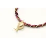 Pulsera rigida forrada con liberty marrón,morado e
