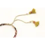 Pulsera rigida forrada con liberty marrón,morado e