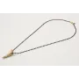 Solitario cadena miyuki negro con colgante cuerno 