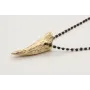 Solitario cadena miyuki negro con colgante cuerno 