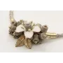Pulsera hilo macrame plata con piedras grises, flo