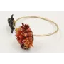 Pulsera rigida con escarabajo esmaltado negro y bu