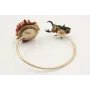 Pulsera rigida con escarabajo esmaltado negro y bu