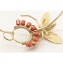 Pulsera rigida doble aro con mosca dorada y negra 