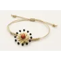 Pulsera nudo serpiente oro palido con sol,casquill