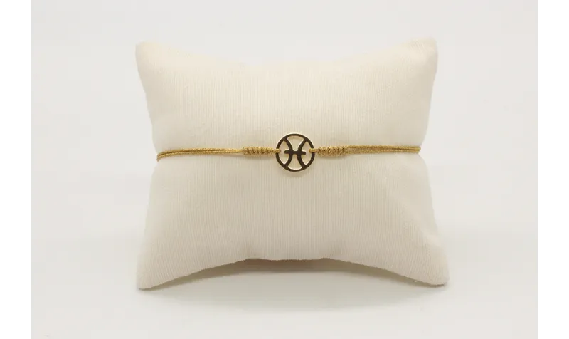 Pulsera nudo serpiente dorado con signo del zodiac