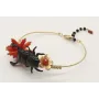 Pulsera rigida con escarabajo esmaltda negro, tubo