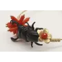 Pulsera rigida con escarabajo esmaltda negro, tubo