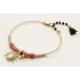 Pulsera rigida con escarabajo pelotero en oro mate
