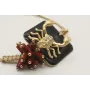 Pulsera macrame oro palido con cuadrado negro, esc