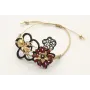 Pulsera macrame oro palido con crochet esmaltado n