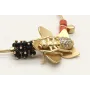 Pulsera hilo macrame oro palido con flor oro mate,