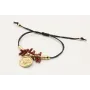 Pulsera hilo macrame nego con tubos marrones, colg