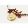 Pulsera hilo macrame nego con tubos marrones, colg