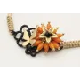 Pulsera macrame oro palido con crochet esmaltado n