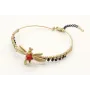 Pulsera rigida macrame oro palido con facetadas ne