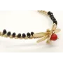 Pulsera rigida macrame oro palido con facetadas ne
