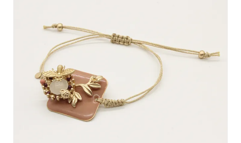 Pulsera nudo serpiente en oro palido rectangulo ro