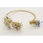 Pulsera riguda corales oro mate con coral esmaltad