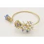 Pulsera riguda corales oro mate con coral esmaltad