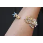 Pulsera riguda corales oro mate con coral esmaltad