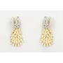 Pendientes aro forrado con perlas colgando escamas
