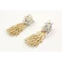 Pendientes aro forrado con perlas colgando escamas