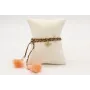 Pulsera trenza macrame en tonos marrones con abeja