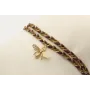 Pulsera trenza macrame en tonos marrones con abeja