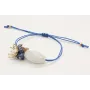 Pulsera hilo macrame azul con piedras azules, oval