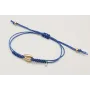 Pulsera nudo serpiente azul con conchita central e