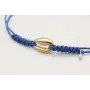Pulsera nudo serpiente azul con conchita central e