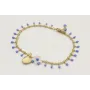 Pulsera de cadena de cerillas azules con flor naca