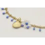 Pulsera de cadena de cerillas azules con flor naca