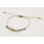 Pulsera hilo macrame oro con miyuki blanco, pez 2 