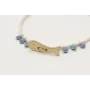 Pulsera hilo macrame oro con miyuki blanco, pez 2 